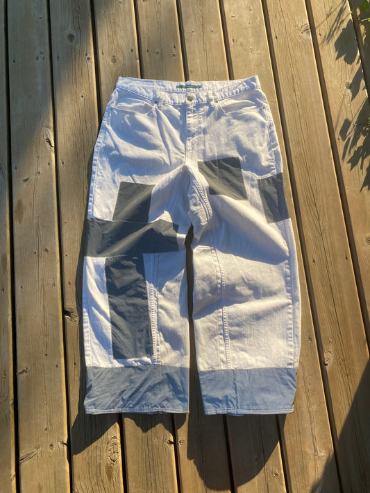 Reflective white jeans